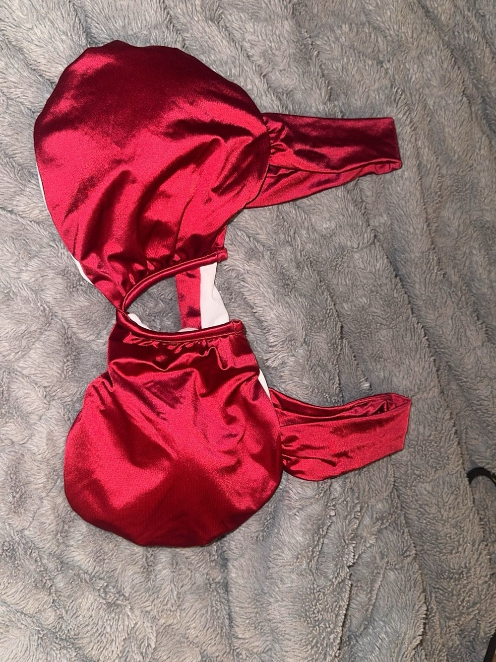 Red Satin Bikini Top